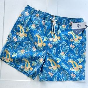 🔥Closet Clearout!🔥 Dockers Harbor Benghali Navy Tropical Swim Shorts